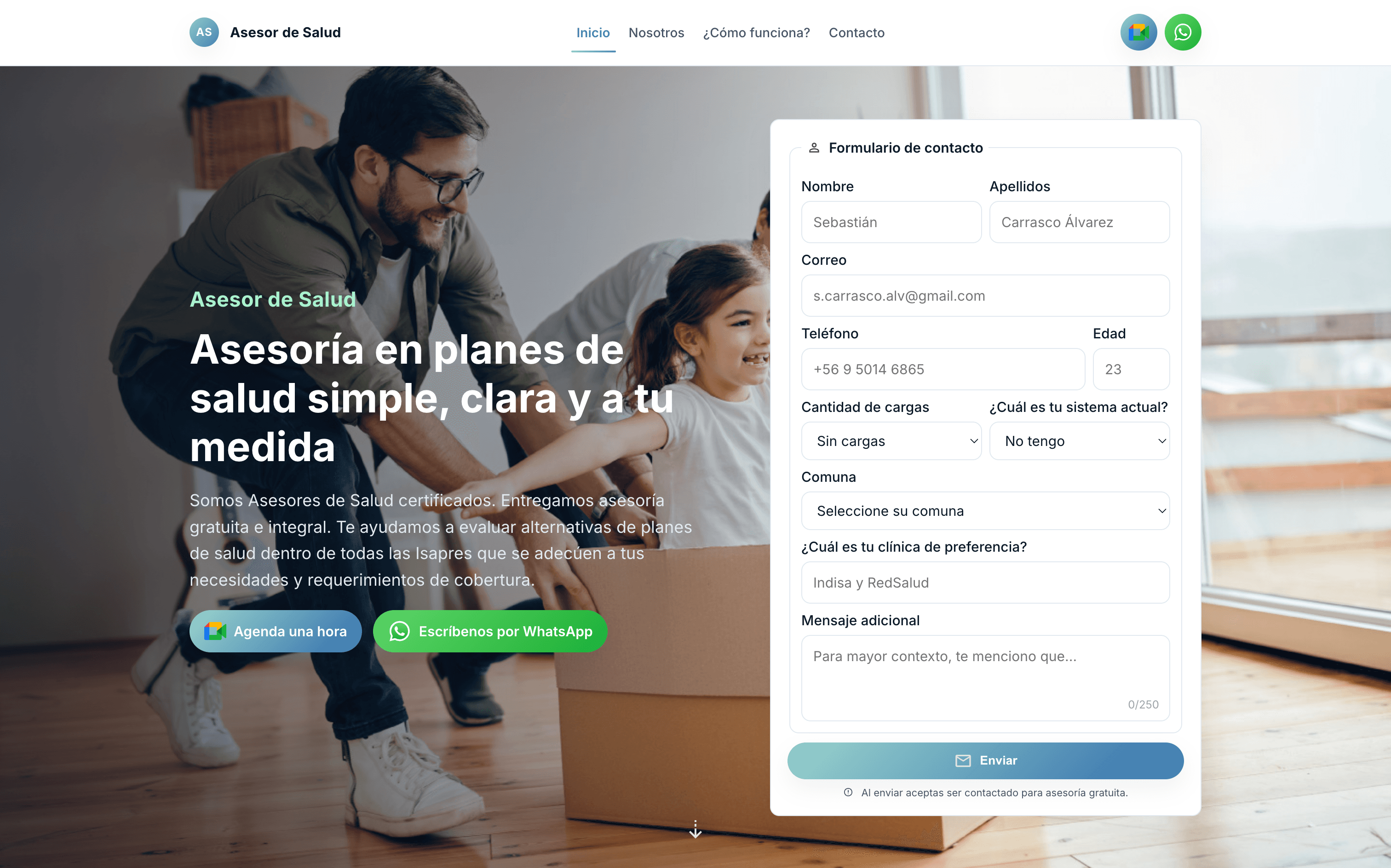 Captura de AsesorDeSalud